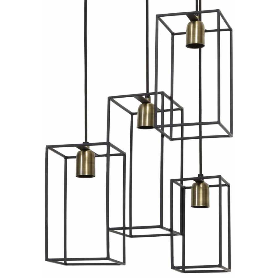 Light and Living Marley 4 Pendant Light Black Naken Interiors